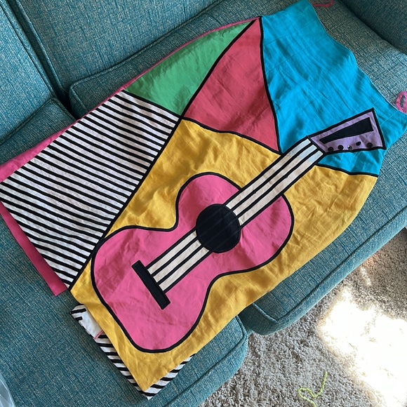 AMAZING IBE 80s Colorblock Avant Garde Guitar Pencil Skirt - Picture 3 of 9